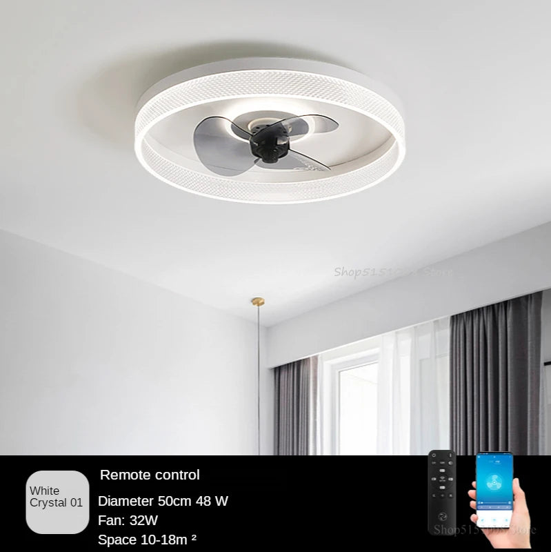 plafonnier moderne à leds avec ventilateur et 3 luminosités - vue 17 sur 18