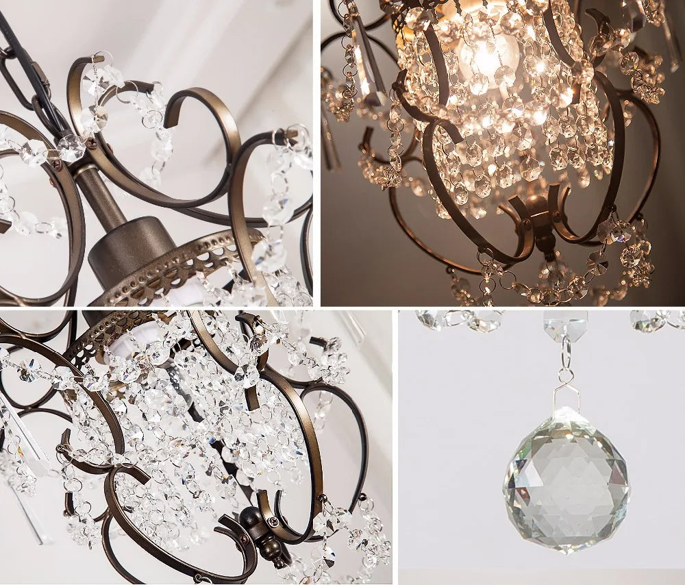 lustre en cristal Ganeed moderne décor lampe - vue 4 sur 6