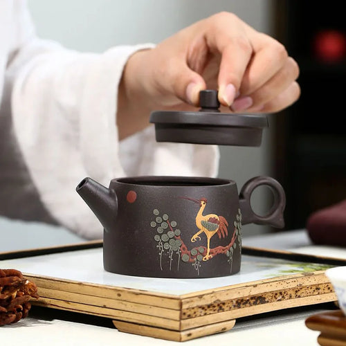 Théière artisanale yixing motif grue 170 ml - vue 4 sur 6