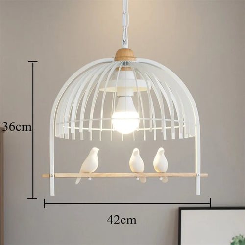 suspension moderne en fer pour oiseaux et décoration intérieure - vue 8 sur 9