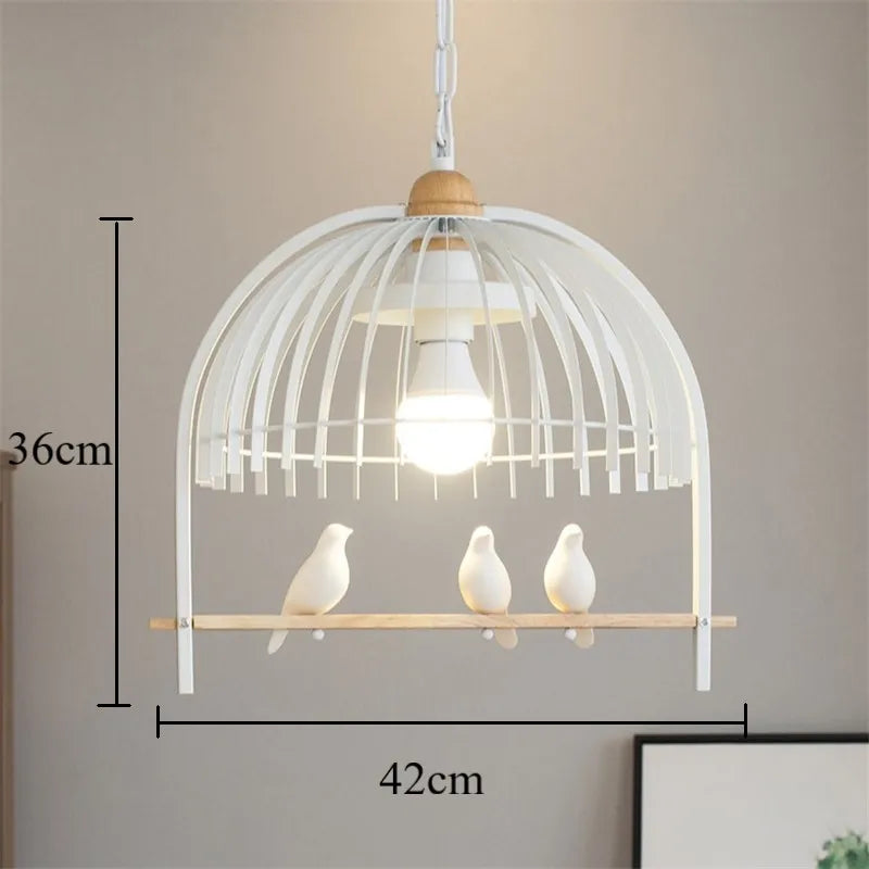 suspension moderne en fer pour oiseaux et décoration intérieure - vue 7 sur 9