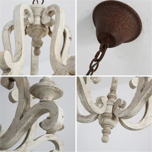 lustre en bois de style européen pour décoration intérieure - vue 5 sur 6