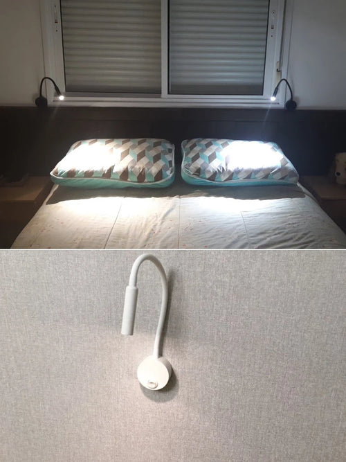 Lampe de Chevet travail étude lampe de lecture appliques 3W LED livre lampe mur veilleuse luminaires Spot LED ue US prise cordon - vue 10 sur 14