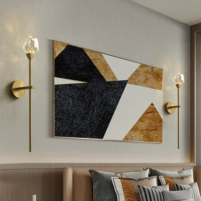 applique murale moderne en cristal de luxe décorative led - vue 3 sur 8