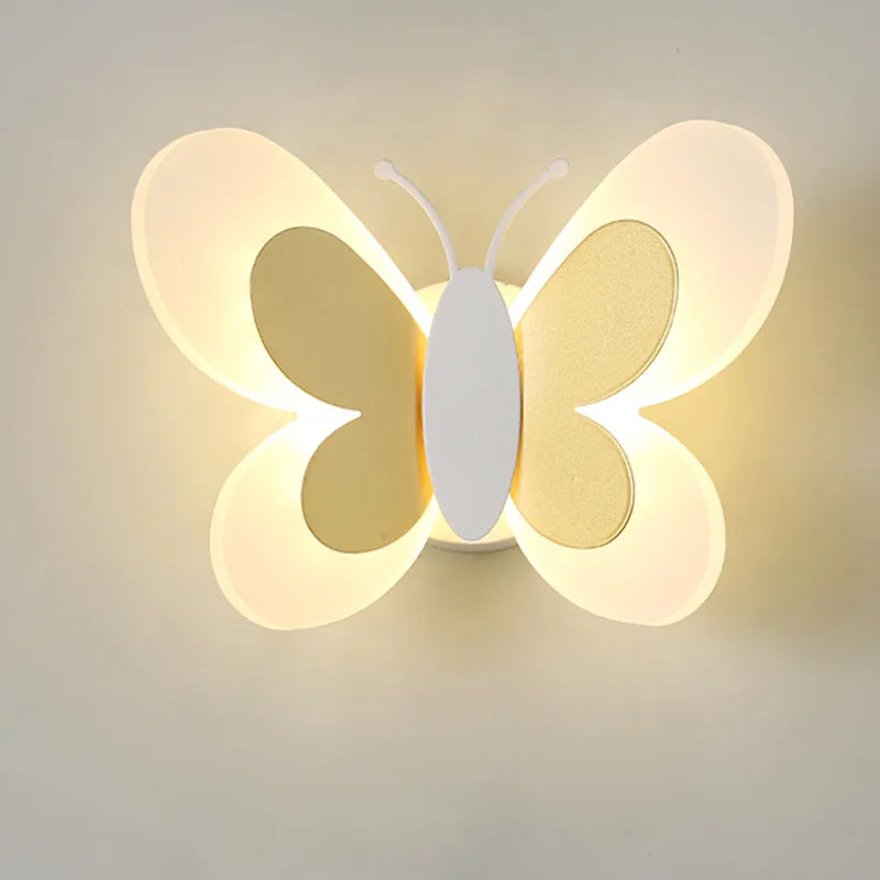 applique murale créative papillon dessin animé lumière led enfants - vue 6 sur 14