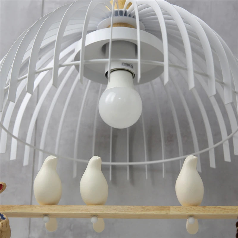 suspension moderne en fer pour oiseaux et décoration intérieure - vue 4 sur 9