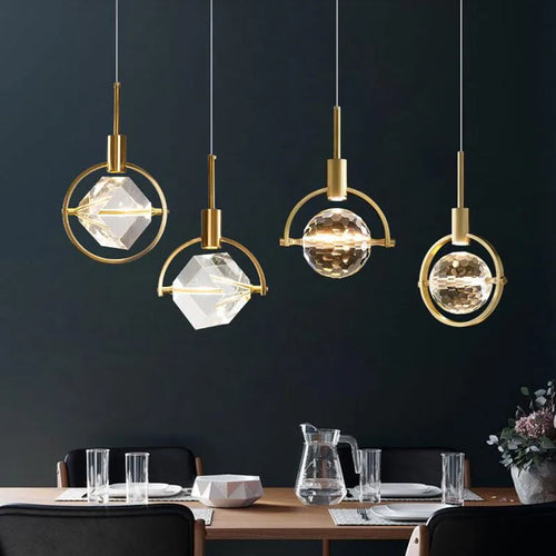 lampe nordique créative en cristal pour restaurant et bar - vue 2 sur 14