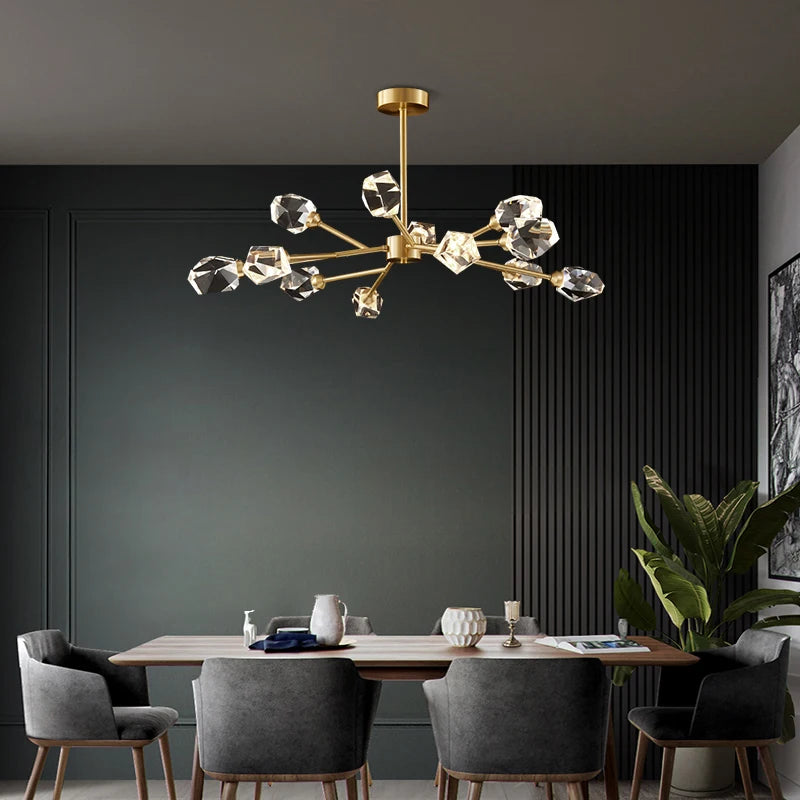 lustre en cristal moderne pour décoration intérieure élégante et luxueuse - vue 5 sur 11