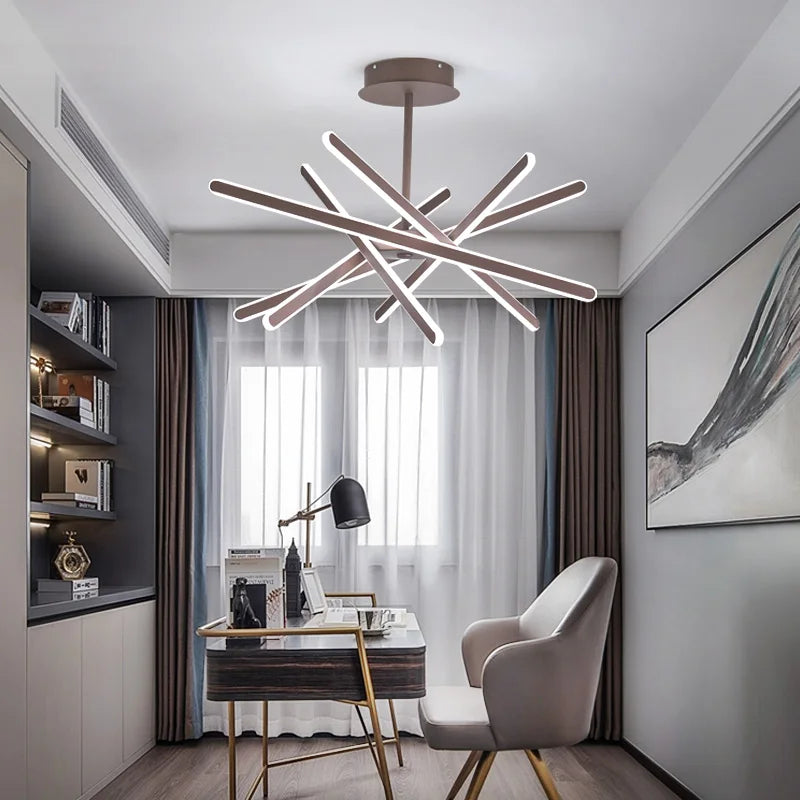 lustre à led design moderne avec télécommande et intensité variable - vue 3 sur 6