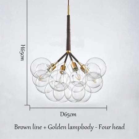 SANDYHA boule de verre bulle lustre haute qualité matériel lampadaire Art décoration de la maison LED lampe suspendue personnalité chambre E27 - vue 18 sur 18