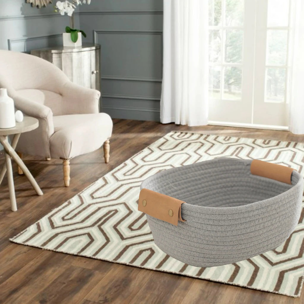panier de rangement en corde pour jouets et linge bébé - vue 7 sur 10
