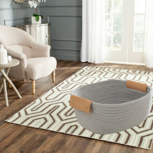 panier de rangement en corde pour jouets et linge bébé - vue 8 sur 10