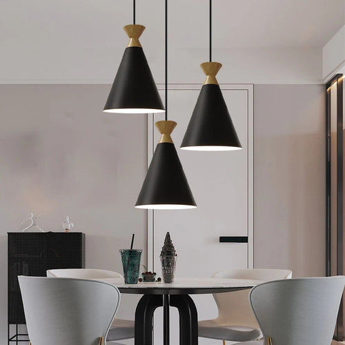 lampe suspendue rétro moderne à led abat-jour nordique pour éclairage restaurant - vue 3 sur 9