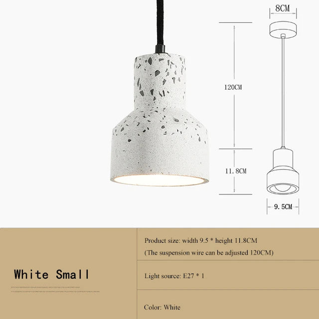 suspension moderne en terrazzo design nordique plusieurs couleurs led - vue 8 sur 28