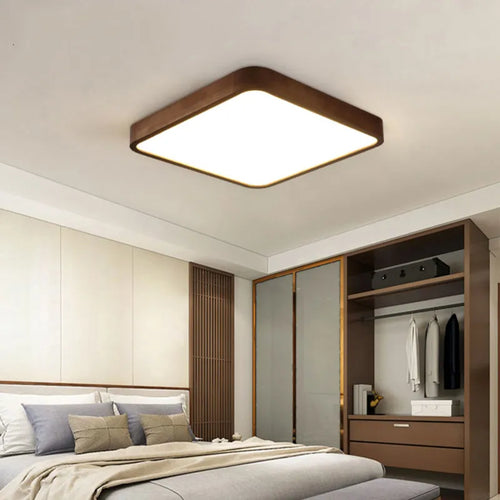 Lustre moderne LED bois acrylique - vue 4 sur 15