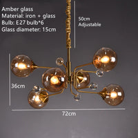 suspension nordique en verre transparent pour intérieur réglable