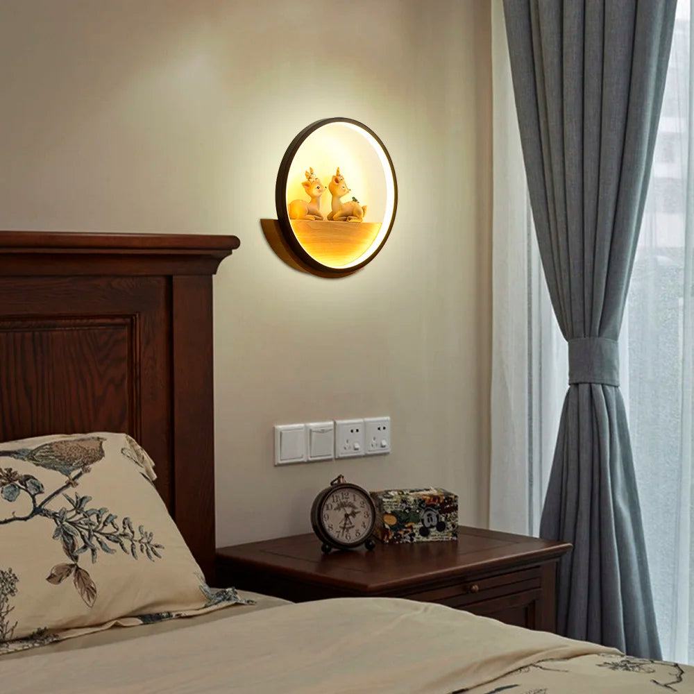 applique murale led en bois décorative pour chambre d'enfant - vue 5 sur 8