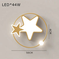 plafonnier led en forme d'étoile dorée créatif nordique