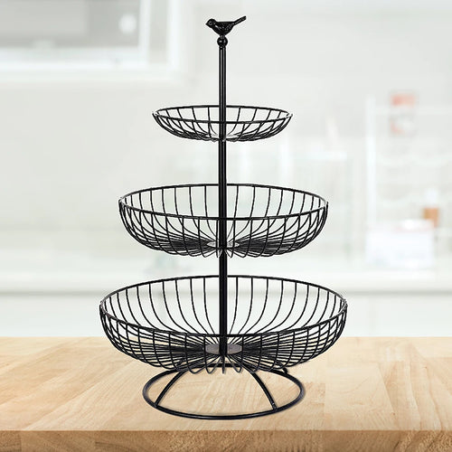 panier à fruits à trois niveaux pour rangement cuisine - vue 6 sur 6