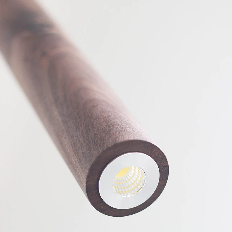 suspension modernes en bois avec éclairage led intérieur - vue 3 sur 8
