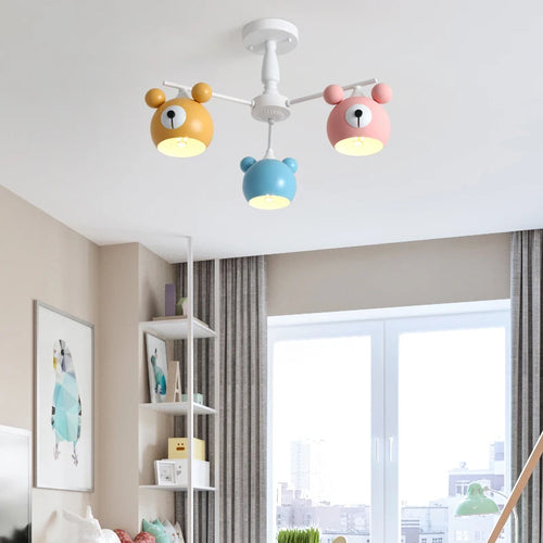 lustre ours lumineux en dessin animé pour enfants - vue 4 sur 18
