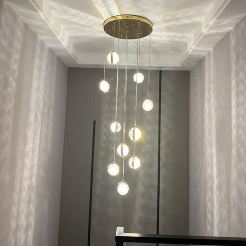 lustre à led moderne design cristal pour un éclairage luxueux - vue 4 sur 15