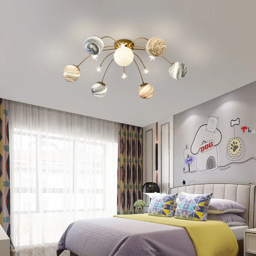 lustre enfant en verre design lumineux pour chambre - vue 4 sur 7