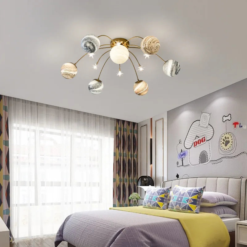 lustre enfant en verre design lumineux pour chambre - vue 4 sur 7