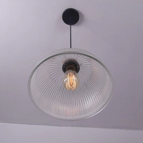 Suspension demi boule en laiton et verre transparent - vue 8 sur 8