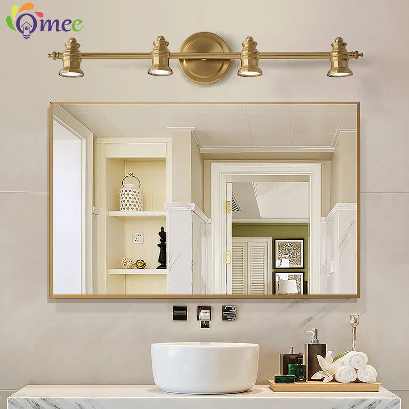 Vintage salle de bains miroir lumières LED vanité applique 2/4 têtes Bronze chambre maquillage miroir avant lampes hôtel maison éclairage intérieur - vue 4 sur 13