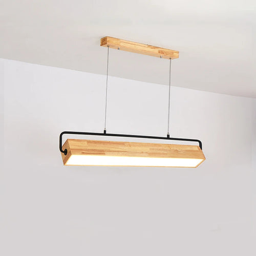 lampes suspendues nordiques en bois led modernes - vue 2 sur 7