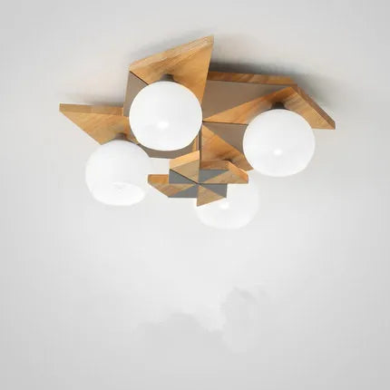 plafonnier japonais makaron en bois pour enfants moderne - vue 9 sur 9