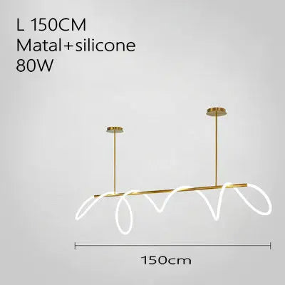 Creative Line Pendant Lamp with 360 degree Lighting for Bedroom Living room Dining room Kitchen lighting - vue 8 sur 11