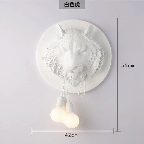 applique murale nordique en résine motif tigre design italien lumineux - vue 7 sur 10