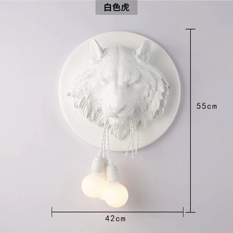applique murale nordique en résine motif tigre design italien lumineux - vue 6 sur 10
