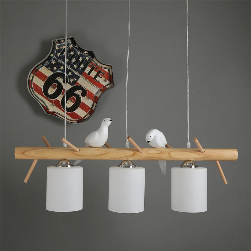 suspension créative nordique en bois pour ambiance moderne - vue 4 sur 9