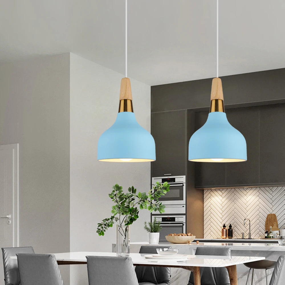 luminaire suspendu led moderne nordique en aluminium rétro - vue 5 sur 16
