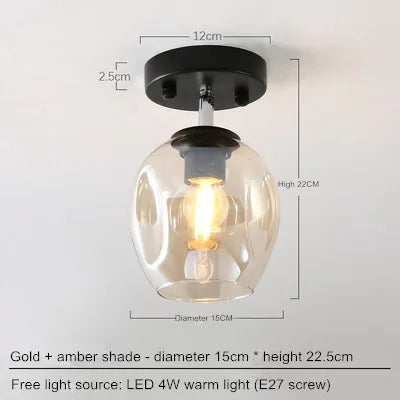 Nordic simple porch hall lamp entering the house, sun table lamp, modern simple corridor lamp, sky lantern, small ceiling lamp - vue 8 sur 11