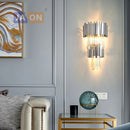 applique murale en cristal transparent chromé doré design élégant