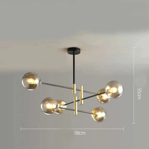 lustre led moderne boule de verre nordique luminaires créatifs - vue 15 sur 18