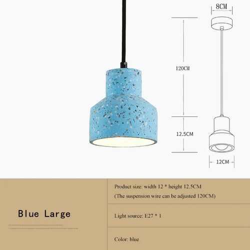 suspension moderne en terrazzo design nordique plusieurs couleurs led - vue 18 sur 28