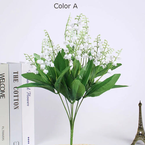 fleurs artificielles muguet bouquet de mariage décoration fête en plastique - vue 3 sur 5