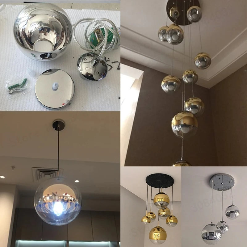 Suspension moderne classique en galvanoplastie design célèbre boule d'étoile - vue 6 sur 8