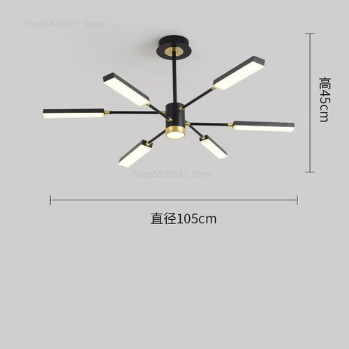 lustre d'art nordique moderne en fer avec éclairage led - vue 9 sur 9