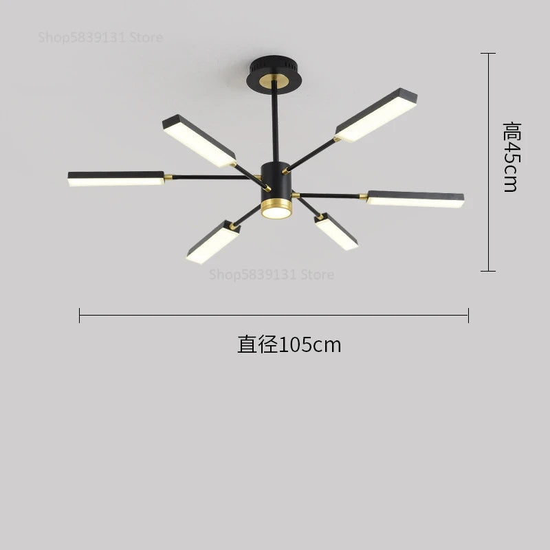 lustre d'art nordique moderne en fer avec éclairage led - vue 8 sur 9