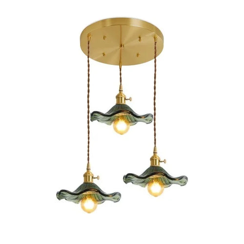 Suspension design Style nordique Simple à LED fleurs en verre - vue 12 sur 15