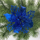 décoration suspendue fleur pailletée pour arbre de noël