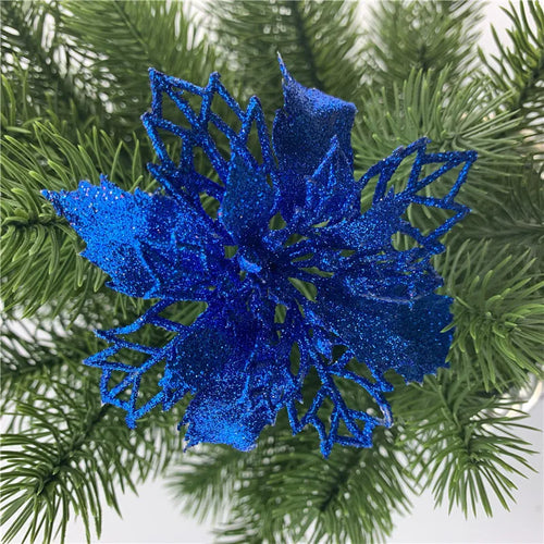 décoration suspendue fleur pailletée pour arbre de noël - vue 26 sur 34