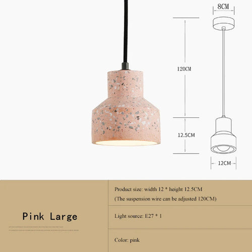 suspension moderne en terrazzo design nordique plusieurs couleurs led - vue 10 sur 28