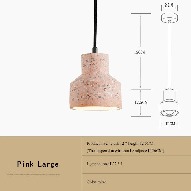 suspension moderne en terrazzo design nordique plusieurs couleurs led - vue 9 sur 28